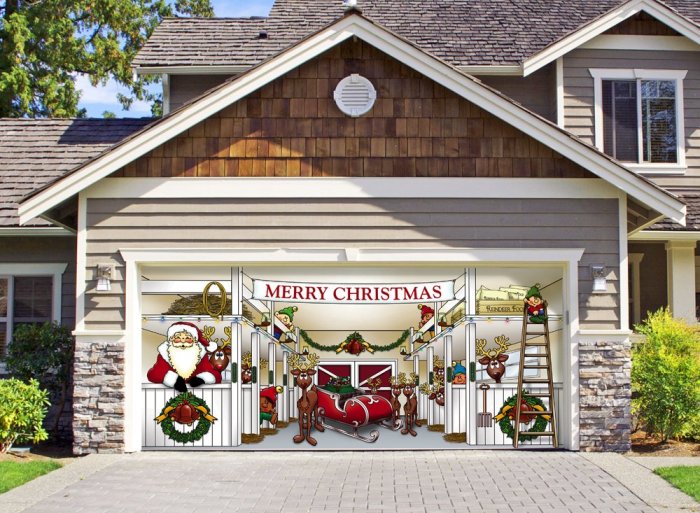 Christmas decoration for garage door