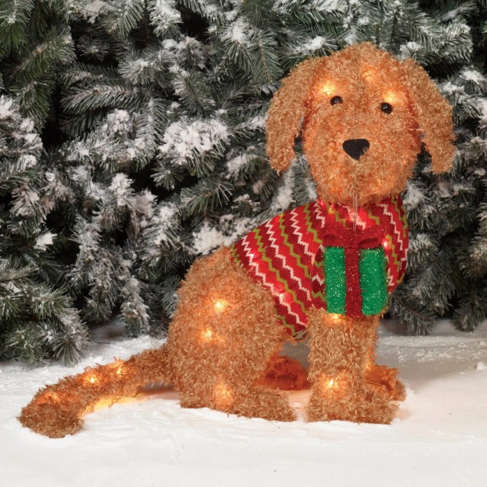 Light up dog christmas decoration