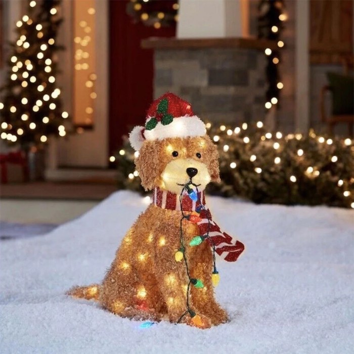 Light up dog christmas decoration