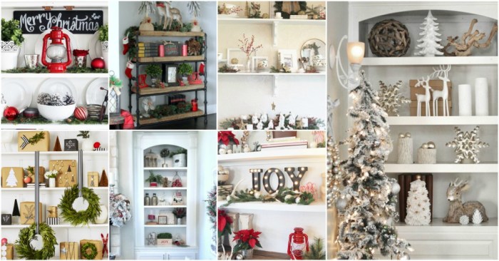 Christmas decoration ideas for shelves