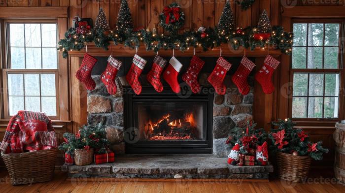 Christmas decoration ideas for a fireplace